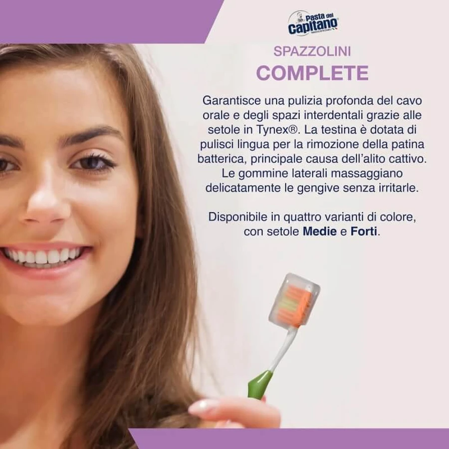 Pasta del Capitano Complete - Toothbrush with medium bristles in assorted colors