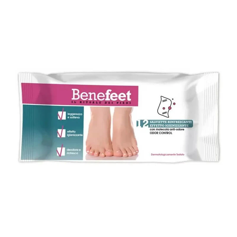 Biogenya Benefeet - 12 lingettes rafraîchissantes pour les pieds à effet assainissant