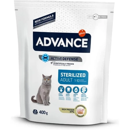 Advance Active Defense Gesteriliseerde Volwassen Kalkoen - Compleet voer voor gesteriliseerde volwassen katten, 400 g
