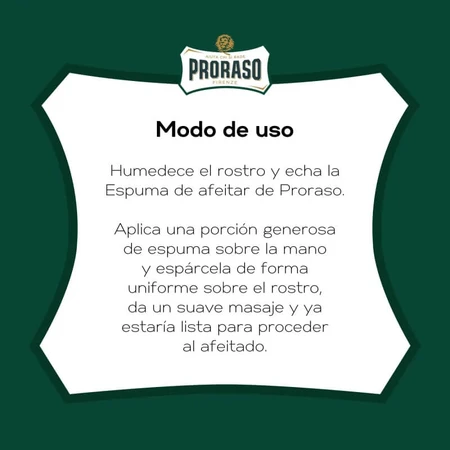Proraso para todo tipo de barbas - Espuma de afeitado refrescante y revitalizante con aceite de eucalipto y mentol, 100 ml