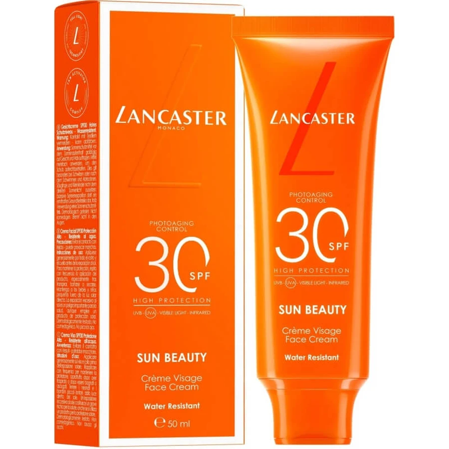 Lancaster Zonnebrandcrème voor het gezicht SPF 30 met bruiningseffect, Sun Beauty, hoge beschermingsfactor, 50 ml