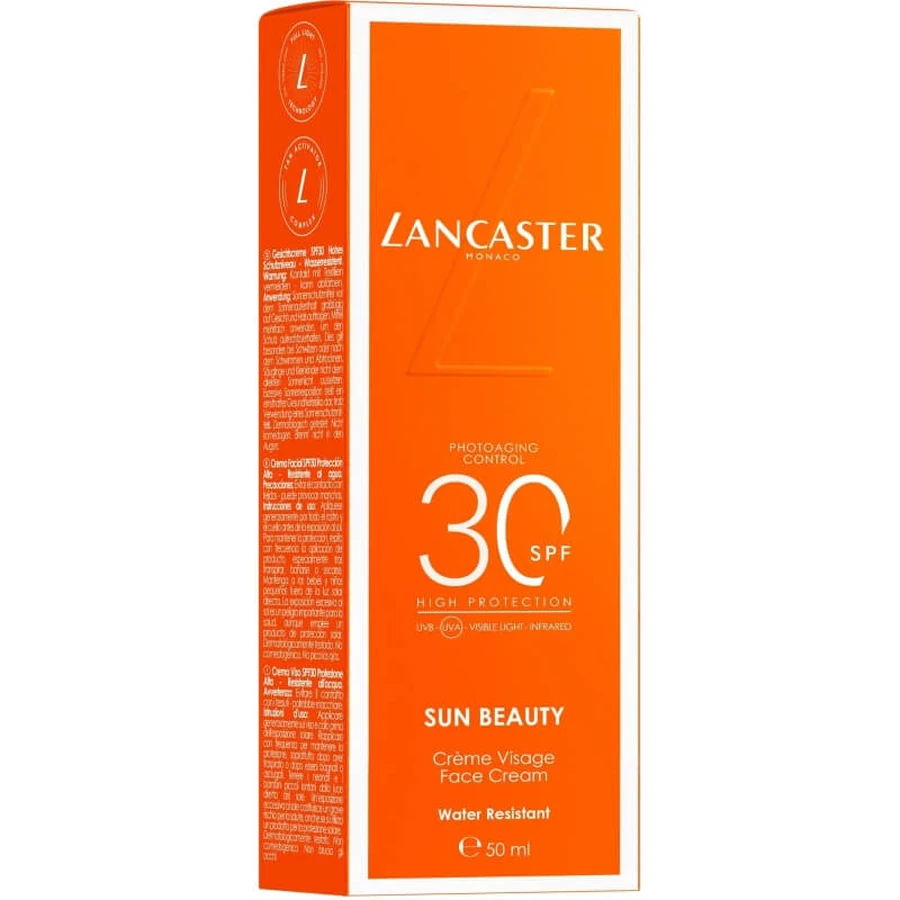 Lancaster Zonnebrandcrème voor het gezicht SPF 30 met bruiningseffect, Sun Beauty, hoge beschermingsfactor, 50 ml