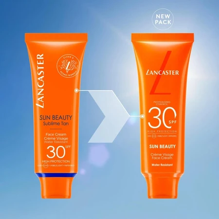 Lancaster Zonnebrandcrème voor het gezicht SPF 30 met bruiningseffect, Sun Beauty, hoge beschermingsfactor, 50 ml
