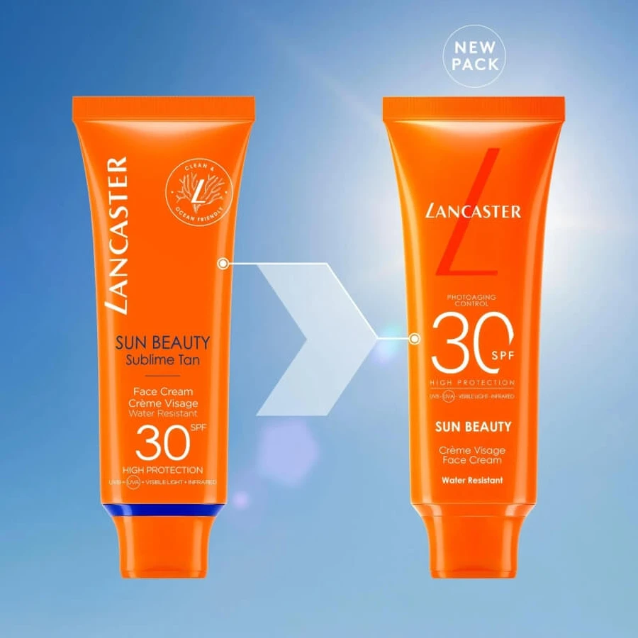 Lancaster Zonnebrandcrème voor het gezicht SPF 30 met bruiningseffect, Sun Beauty, hoge beschermingsfactor, 50 ml