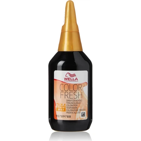 Wella Color Fresh nr 7/44 – intensywny średni miedziany blond – gotowa do użycia farba do włosów do bezpośredniego stosowania, 75 ml: ceny i cechy