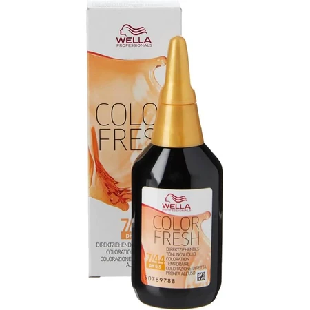 Wella Color Fresh nr 7/44 – intensywny średni miedziany blond – gotowa do użycia farba do włosów do bezpośredniego stosowania, 75 ml: ceny i cechy