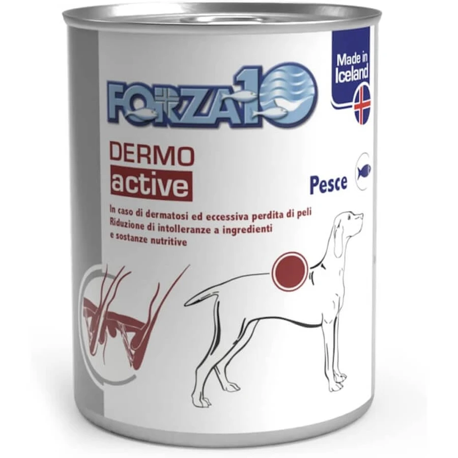 Forza10 Forza 10 dermo active pește – hrană completă pentru câini adulți, pentru piele și intoleranțe, 390 gr