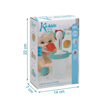 Kiokids Badespielzeugkorb – 4 Aufbewahrungskörbe mit Fischernetz