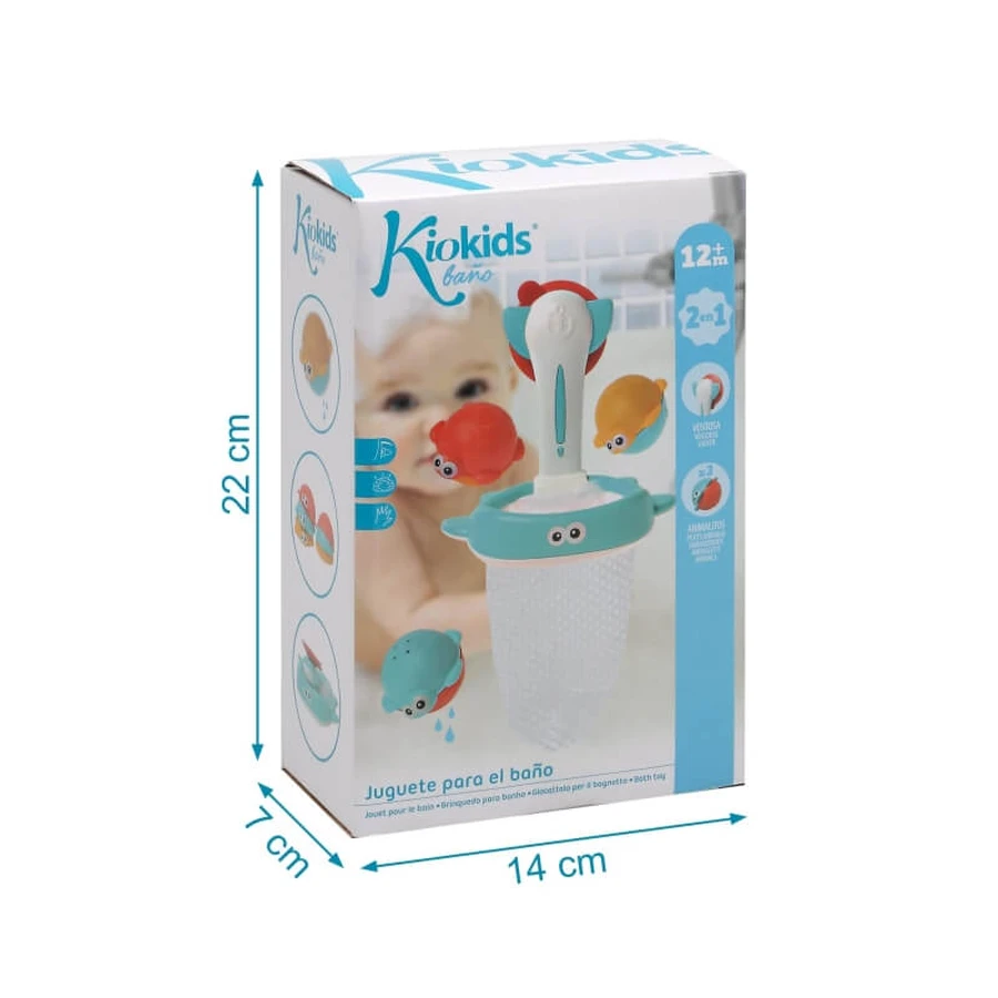 Kiokids Badespielzeugkorb – 4 Aufbewahrungskörbe mit Fischernetz