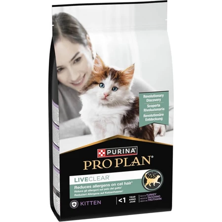 Purina Pro Plan LiveClear Pavo - Alimento completo para gatitos, 1,4 kg