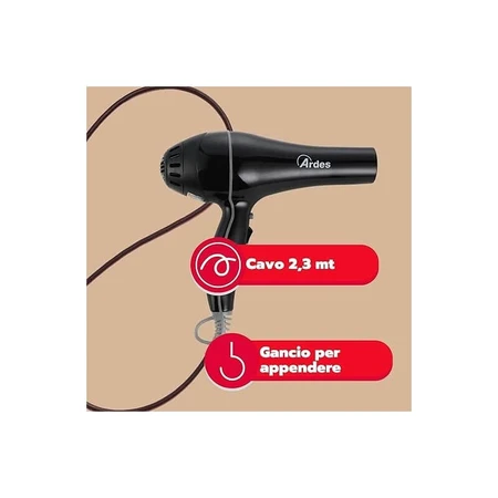 Ardes Stylo Pro - 2000 W Professional Hair Dryer - Black