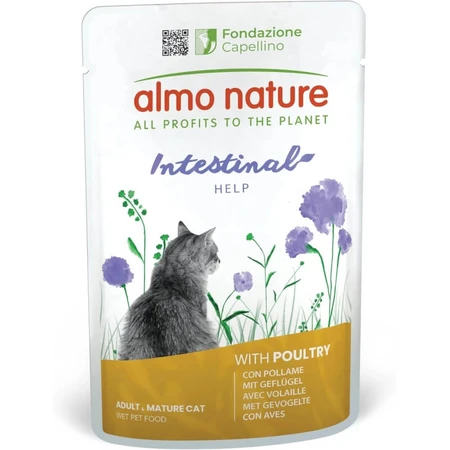 Almo Nature PFC Daily Func Cat70 Sen PE-PO – Alleinfuttermittel in Form von Nassfutter für erwachsene und ältere Katzen, zur Unterstützung der Verdauung, 6 x 70 g