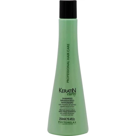 Phytorelax Keratin Curly - Champú revitalizante para rizos y antiencrespamiento, 250 ml