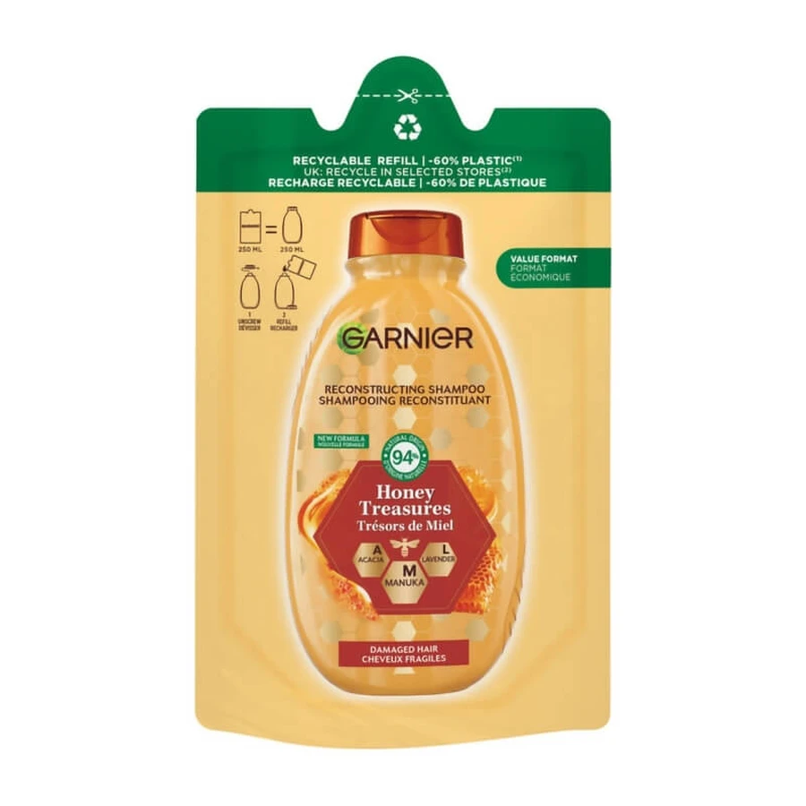 Garnier Honey Treasures - Shampoo for Fragile Hair - Refill, 250 ml