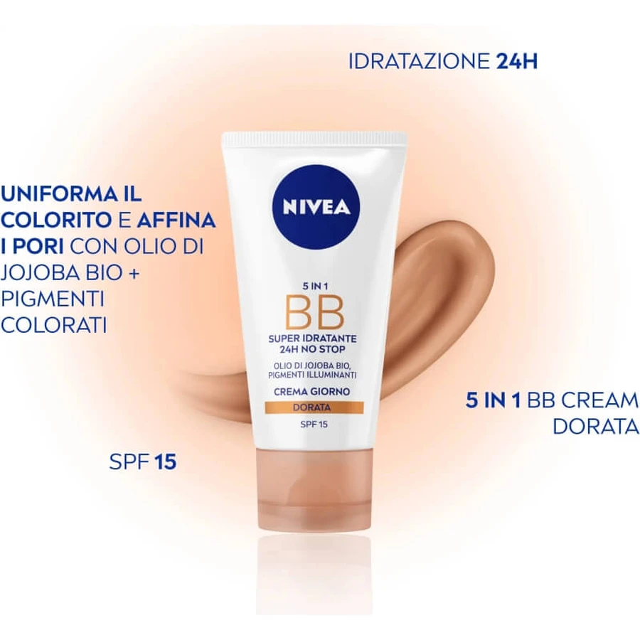 Nivea 5-in-1 - Super Moisturizing BB Cream SPF 15, 50 ml - Gold