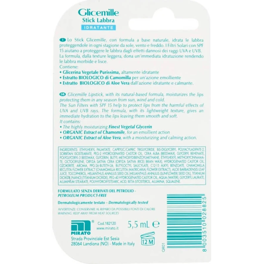 Glicemille Hydraterende lippenbalsem SPF 15