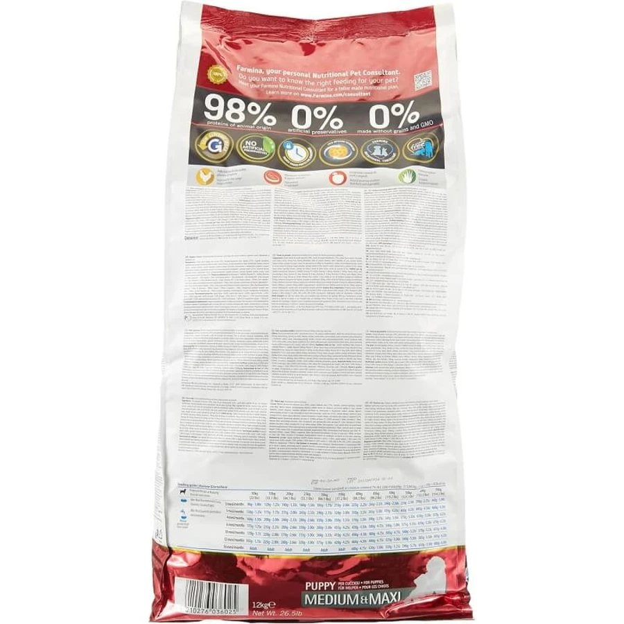 Farmina N&amp;d Prime Puppy Medium &amp; Maxi con pollo y granada - Pienso completo para perros, 12 kg