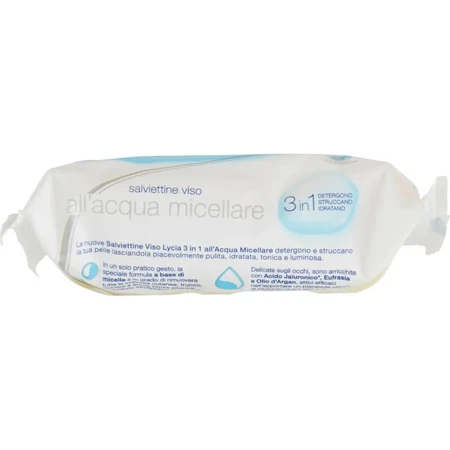 Lingettes démaquillantes micellaires Lycia pour le visage, 20 lingettes