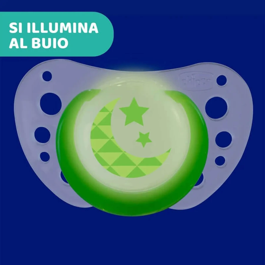 Chicco Physio Air Lumi 6–16 maanden – 2 siliconen fopspenen – diverse kleuren
