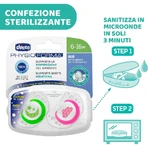 Chicco Physio Air Lumi 6–16 maanden – 2 siliconen fopspenen – diverse kleuren