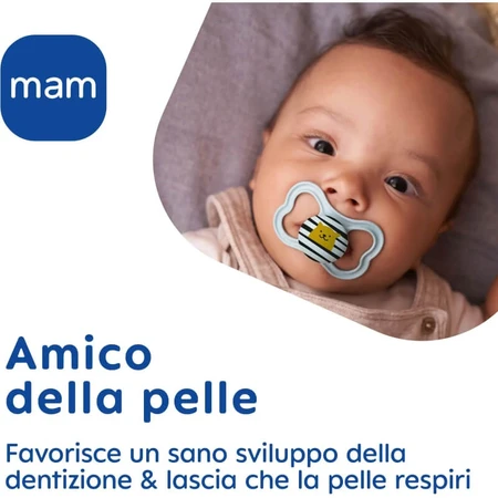 Mam Air Night - 2 Silicone Pacifiers, Size 16+, Light Blue