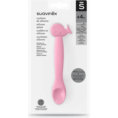 Suavinex Whale - Silicone Spoon - Pink