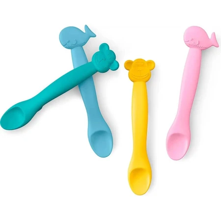Suavinex Whale - Silicone Spoon - Pink