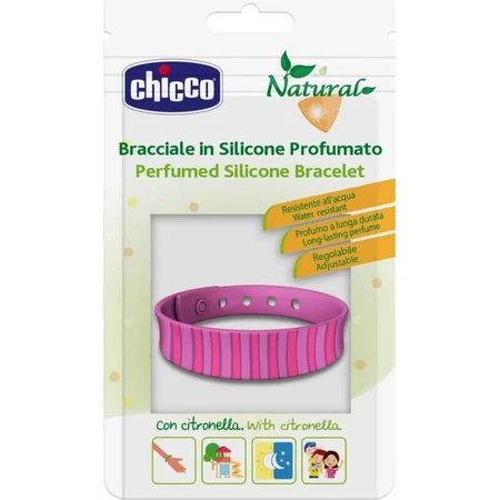 Chicco Natural - Pulsera repelente de mosquitos de silicona perfumada