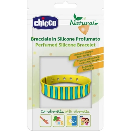Chicco Natural - Pulsera repelente de mosquitos de silicona perfumada