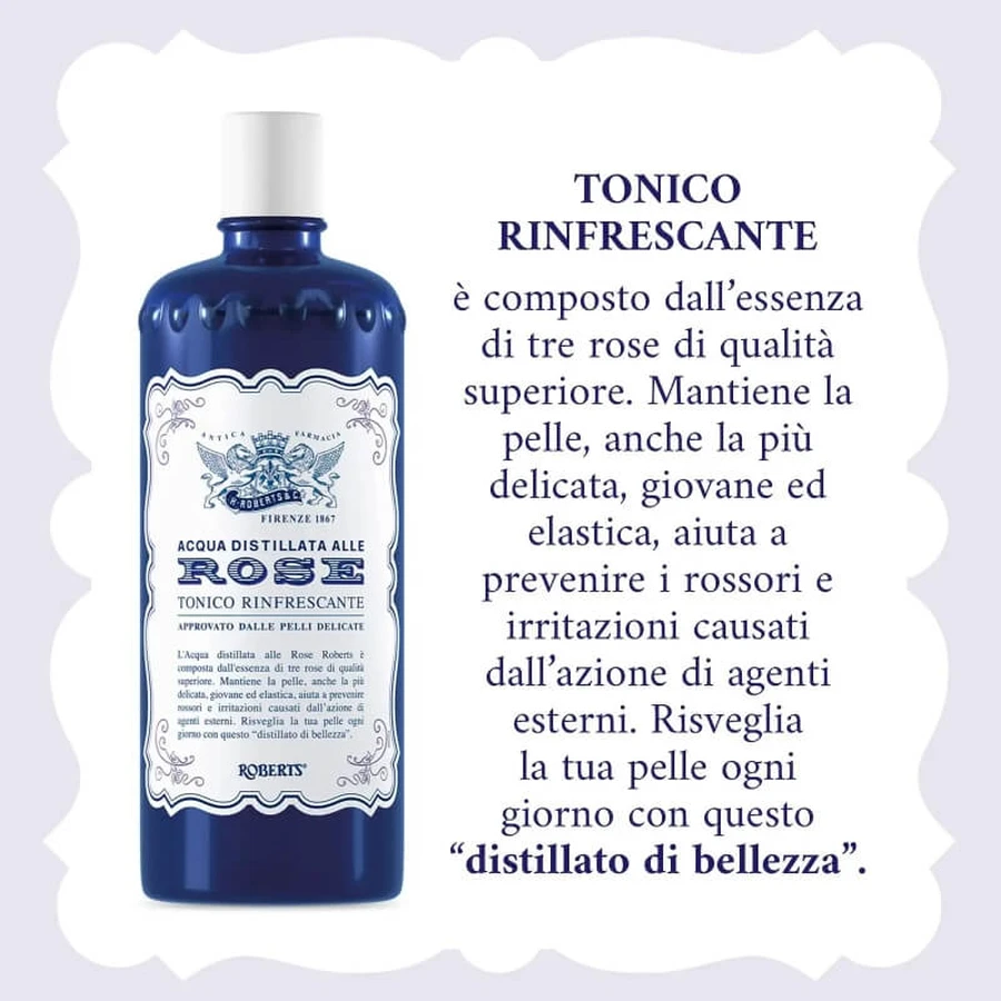 Roberts Rose - Gedestilleerd rozenwater, verfrissende toner, 100 ml