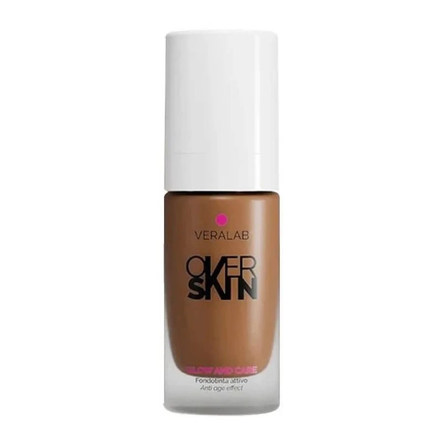 Veralab Overskin Glow and Care - Base de maquillaje activa, radiante e hidratante n.º 12 Pecan