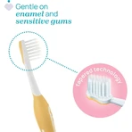 Chicco Double Toothbrush for First Teeth, 6–36 Months - Pink - Yellow