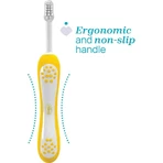Chicco Double Toothbrush for First Teeth, 6–36 Months - Pink - Yellow