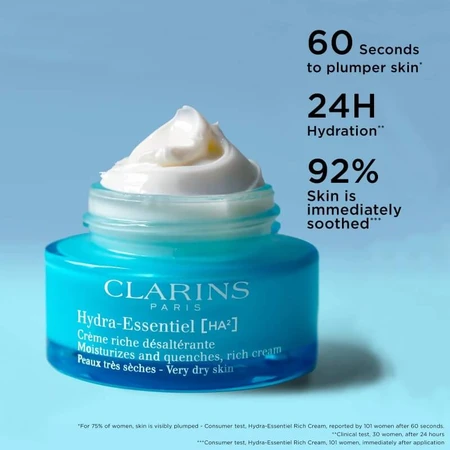 Clarins Hydra-Essentiel HA2 - Rijke vochtinbrengende crème voor de droge huid, 50 ml
