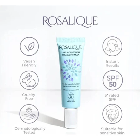 Rosalique 3-in-1 Anti-Redness SPF 50 Miracle Formula - Anti-Redness Face Cream 30 ml