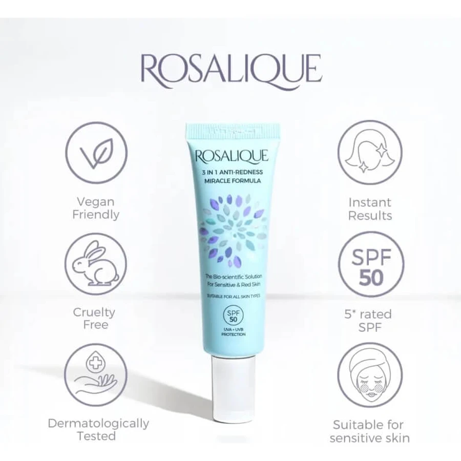 Rosalique 3-in-1 Anti-Redness SPF 50 Miracle Formula - Anti-Redness Face Cream 30 ml