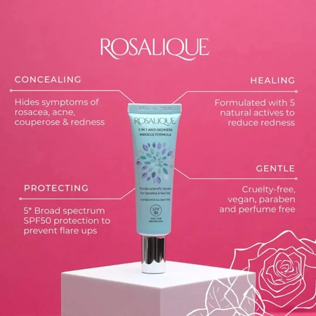 Rosalique 3-in-1 Anti-Redness SPF 50 Miracle Formula - Anti-Redness Face Cream 30 ml