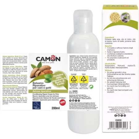 Camon Voedende en ontklittende herstellende conditioner voor honden en katten, 200 ml