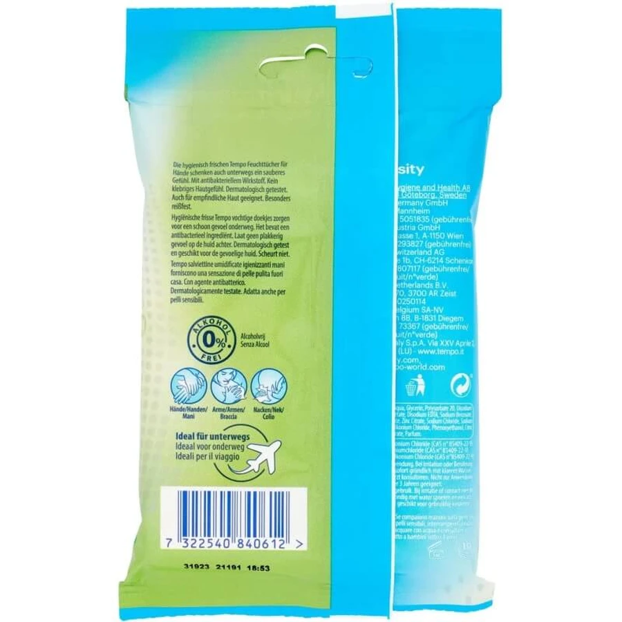 Tempo Fresh to Go Protect - 10 toallitas húmedas