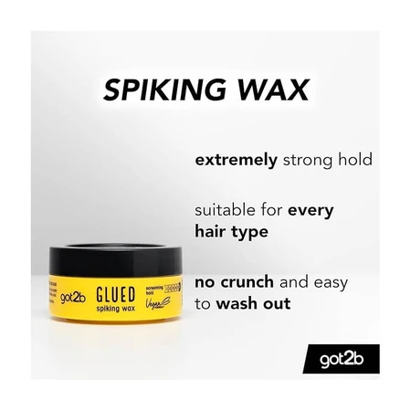 Cera para peinar Got2b Spiking Wax - Vegana, fijación extra fuerte, cera para peinar y remodelar el peinado, 75 ml