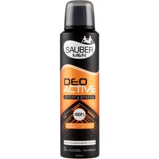 Sauber Men Deoactive Sport &amp; Stress - Déodorant spray invisible, 150 ml