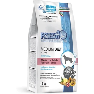 Forza10 Mono diet adult cu carne de porc și cartofi – hrană dietetică pentru câini adulți, 1,5 kg