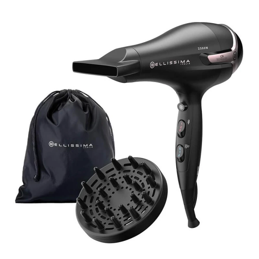 Imetec Bellissima k9 - 2300W hair dryer with anti-frizz ion technology, concentrator, and diffuser