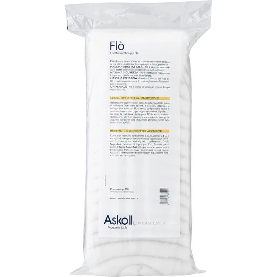 Askoll Flo - Veelzijdige witte synthetische filterwol, 500 g