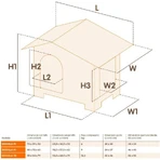 Ferplast Dogvilla - Outdoor Dog House with Opening Side Panel, 88 x 72 x h 65 cm