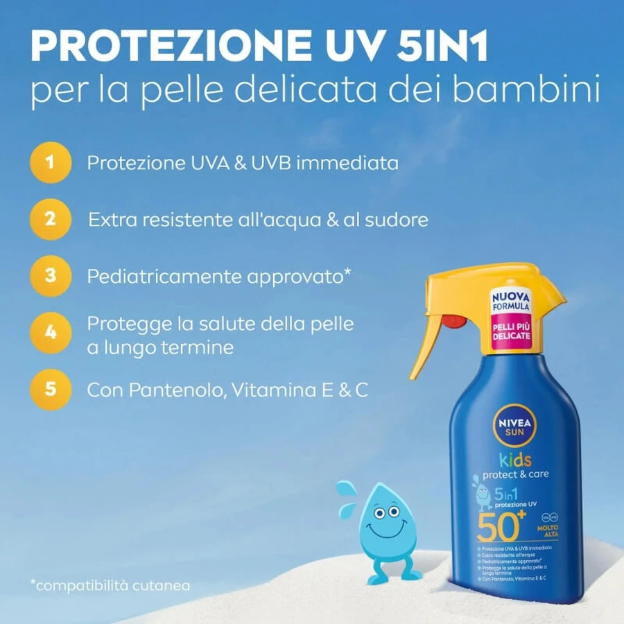 Nivea Kids Sonnenschutzspray LSF 50+, sehr hoher Schutz, 270 ml