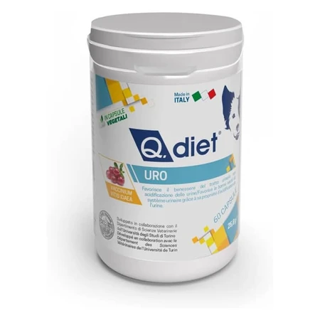 Q vet Q.diet uro - Complemento protector y acidificante para el tracto urinario 60 cápsulas