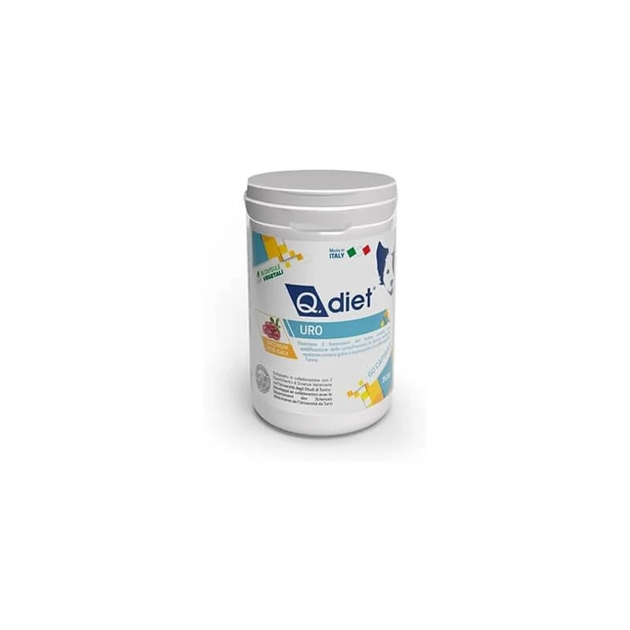 Q vet Q.diet uro - Complemento protector y acidificante para el tracto urinario 60 cápsulas