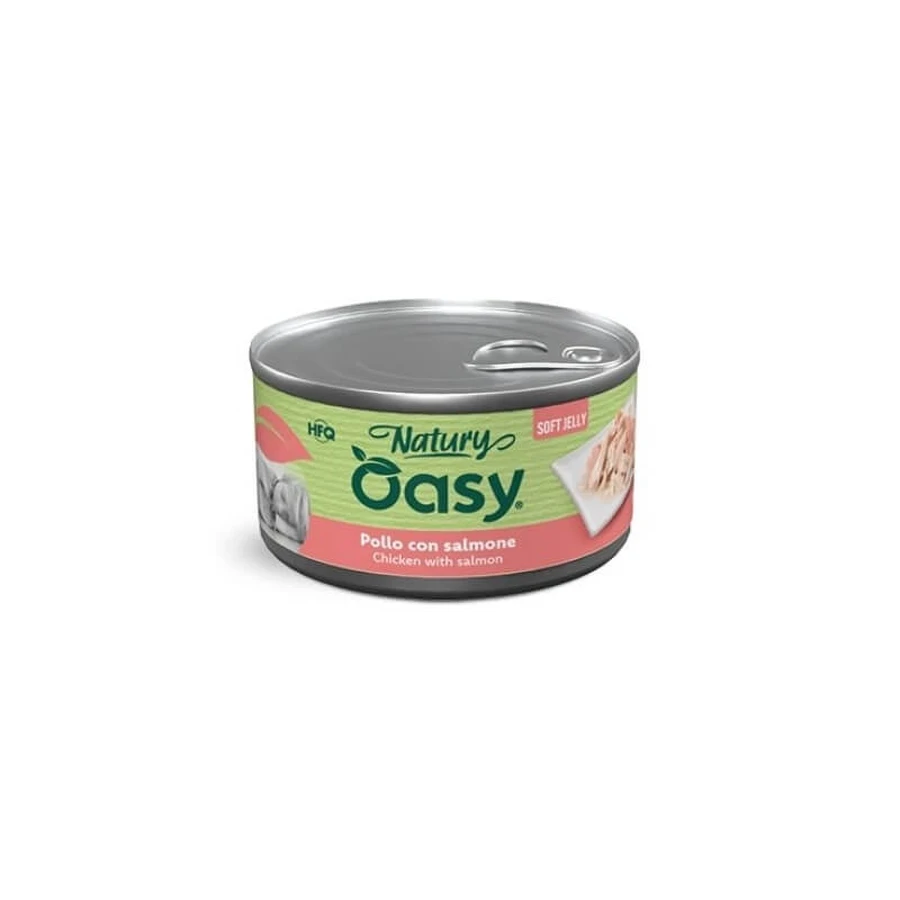 Oasy Wet Dog Natury Soft Jelly Poulet au saumon - Aliment complémentaire pour chiens, 150 g