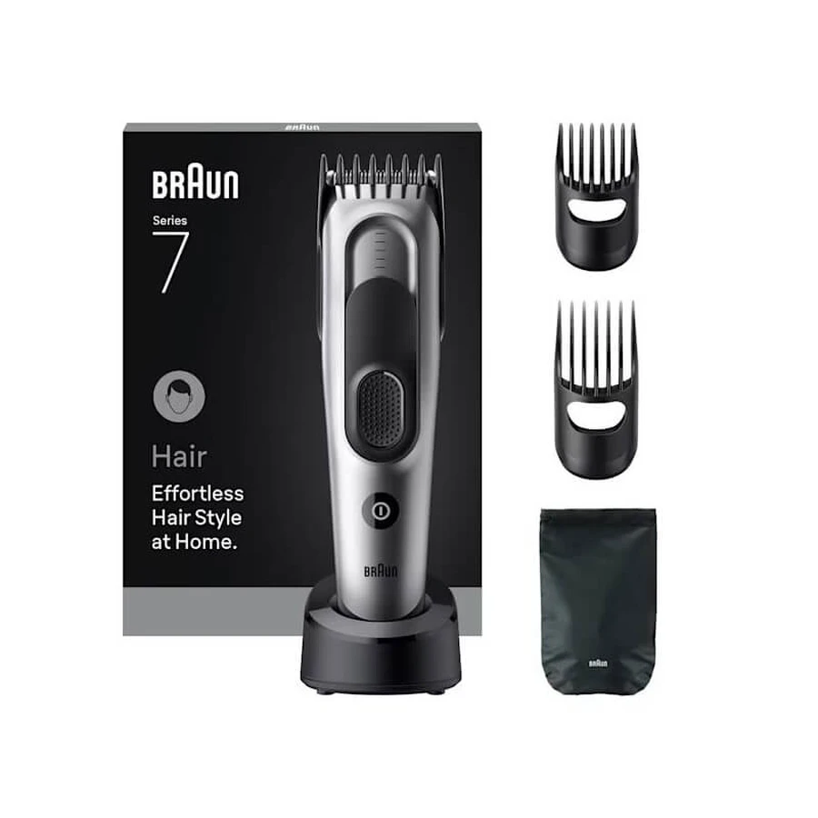 Serie 7 hc7590 - Cortapelo para hombre con cuchilla afilada - Negro/Plata